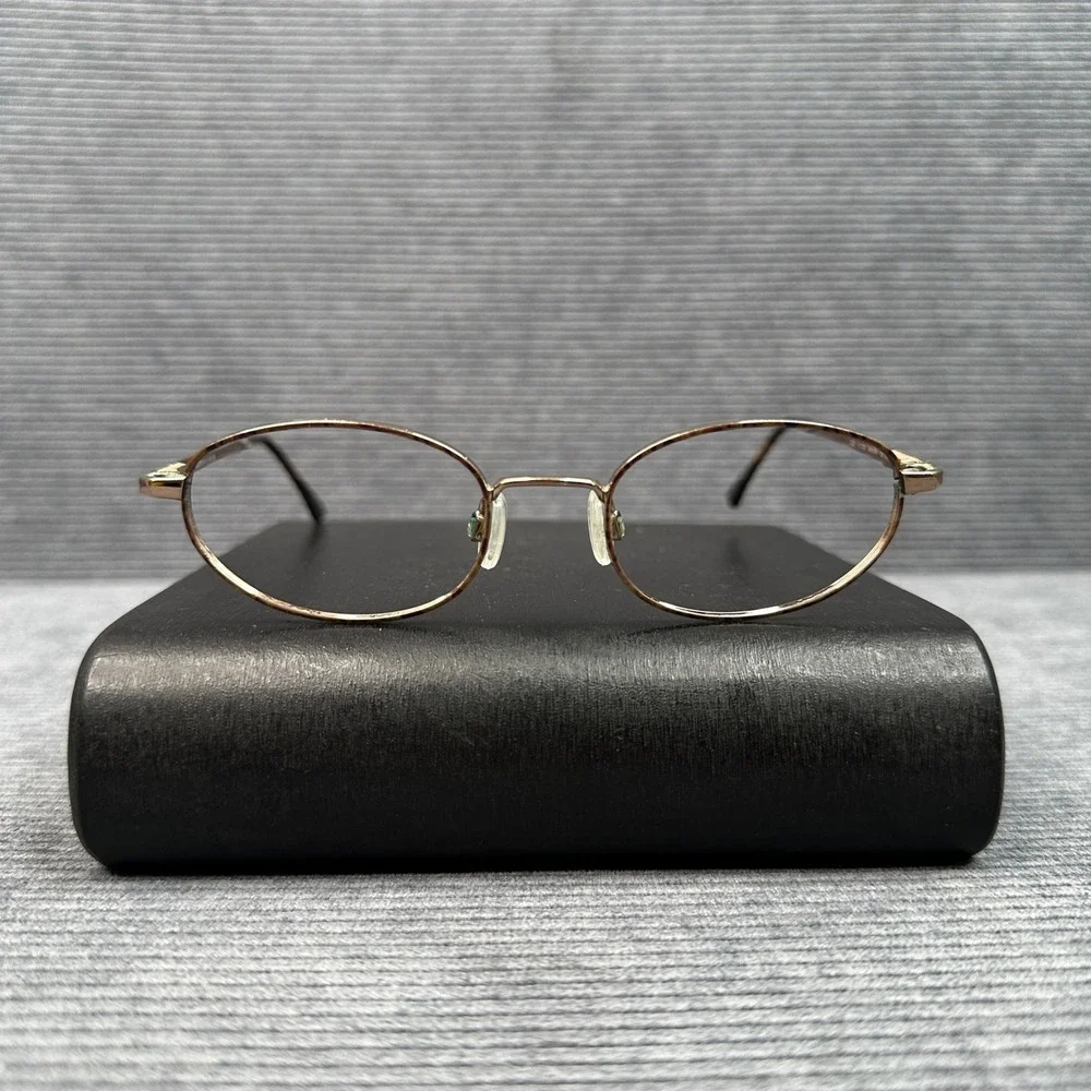 Anne Klein Vintage Oval Y2k Eyeglasses Bronze Metal Frames Italy K1028 49-19-130
